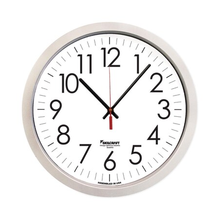 Downbeat 14.5 in. Skilcraft Quartz Wall Clock  Silver DO3761198